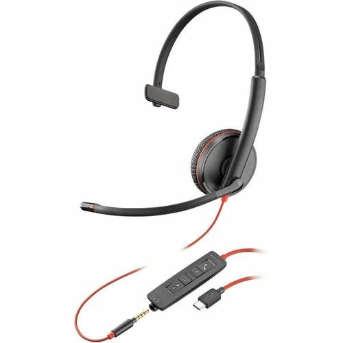 8X227AA - HP Poly Blackwire 3215 Monaural USB-C Headset + 3.5mm Plug + USB-C/A Adapter