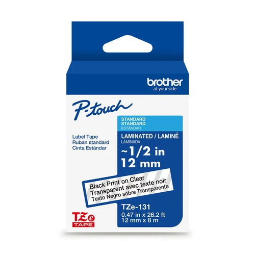 TZE131 - Brother Tze Standard Adhesive Laminated Labeling Tape