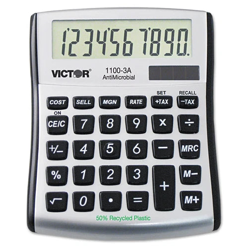 11003A - Victor 1100-3A Antimicrobial Compact Desktop Calculator 10-Digit LCD