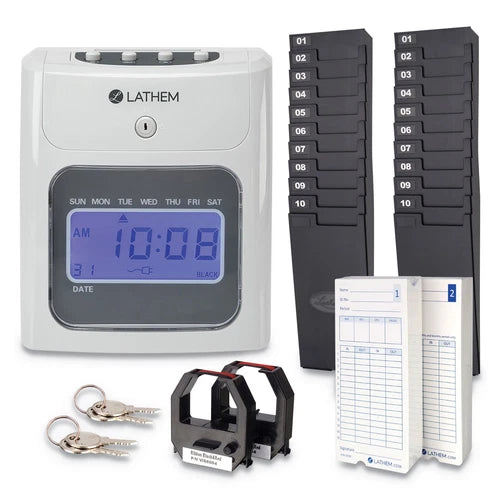 400EKIT - Lathem Top-Feed Time Clock Bundle Digital Display