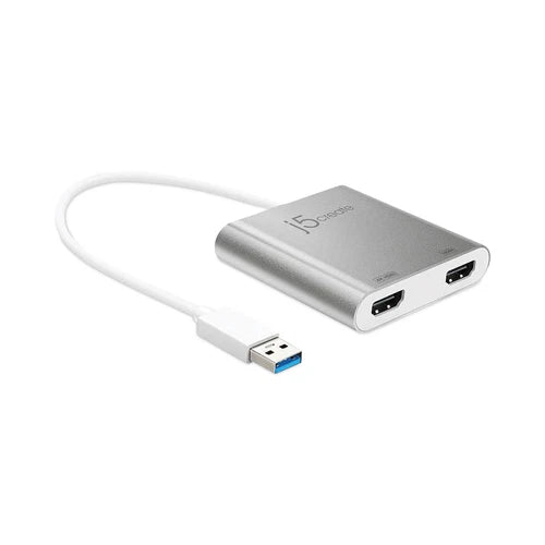 JUA365 - j5create USB 3.0 to Dual HDMI Multi-Monitor Adapter