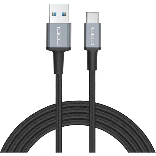 A01100 - CODi 3' USB-A to USB-C Braided Nylon Charge & Sync Cable