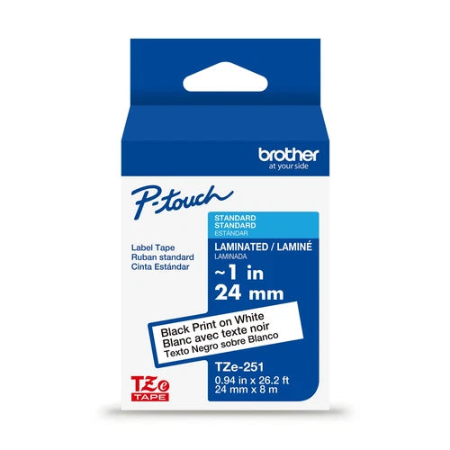 TZE251G - Brother P-touch TZe Laminated Label Tape