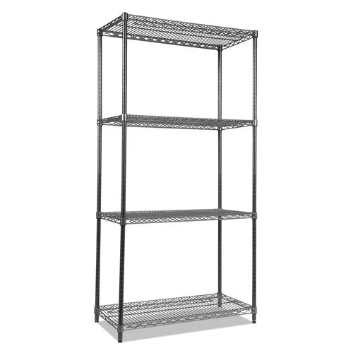 ALESW503618BA - Alera Wire Shelving Starter Kit 4-Shelf 36x18x72 Anthracite