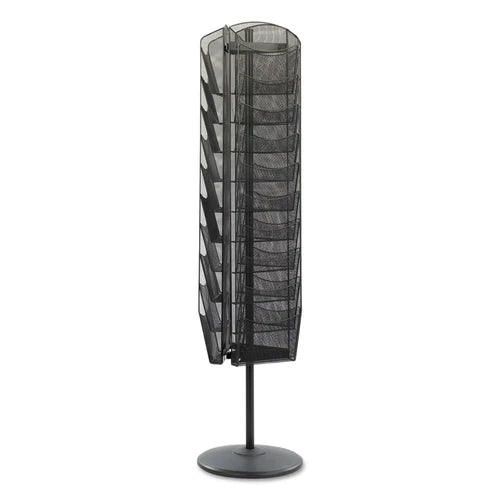 5577BL - Safco Onyx Mesh Rotating Magazine Display 30 Compartments 16.5x16.5x66