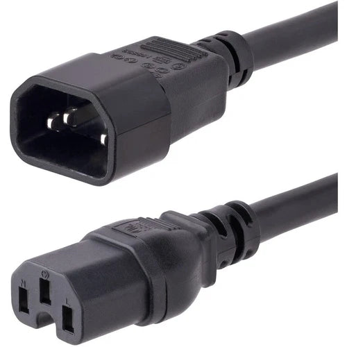 H141510FPOWERCORD - StarTech 10ft Heavy Duty IEC C14 to IEC C15 Cord Black