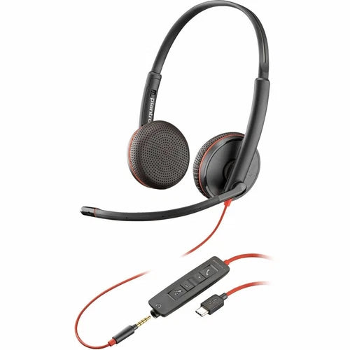 8M3X7AAABA - Poly Blackwire 3225 Stereo Headset +USB-C/A Adapter TAA