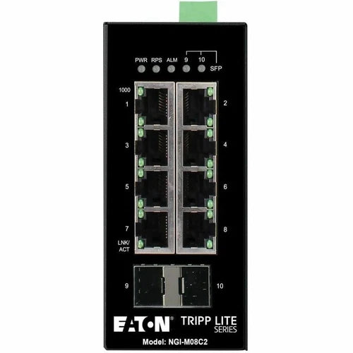 NGIM08C2 - Tripp Lite 8-Port Managed DIN Mount Industrial Gigabit Ethernet Switch