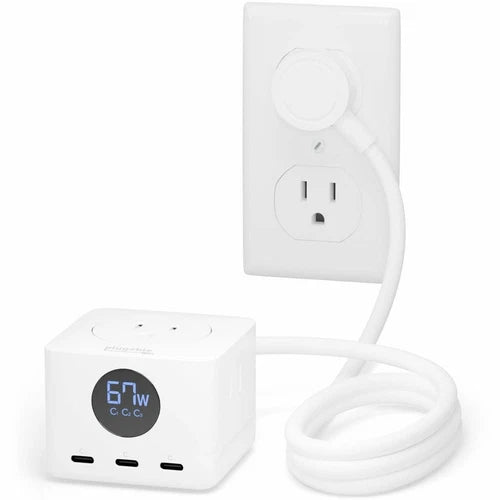 PS3-METERC3 - Plugable 67W USB C Power Strip USBC Charging Station Extension Cord