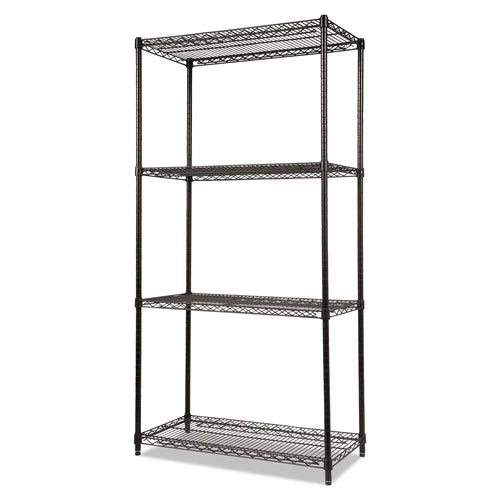 ALESW503618BL - Alera NSF Industrial 4-Shelf Wire Shelving Kit 36wx18dx72h Black