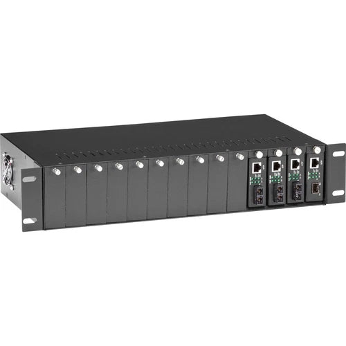 LHGC-RACK - Black Box Pure Networking Copper to Fiber Media Converter Chassis 2U 14-Slot