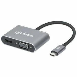 130691 - Manhattan USB-C Dock/Hub Ports x4: HDMI USB-A USB-C and VGA