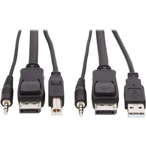 P783010 - Tripp Lite 9.8ft 4K USB 3.5 mm Audio DisplayPort KVM Cable