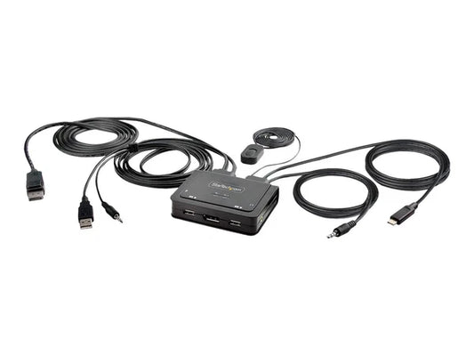 C2-D46-UAC-CBL-KVM - StarTech 2-Port Hybrid USB-C DisplayPort Cable KVM Switch