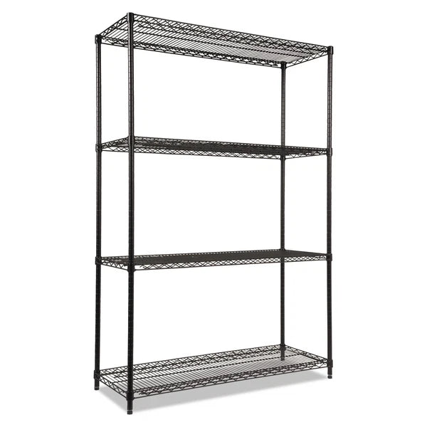 ALESW504818BL - Alera NSF Industrial 4-Shelf Wire Shelving Kit 48wx18dx72h Black