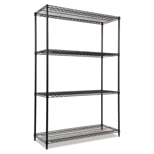 ALESW504818BL - Alera NSF Industrial 4-Shelf Wire Shelving Kit 48wx18dx72h Black