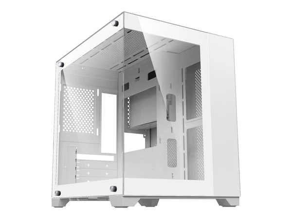 DIY-CUBE01-W - DIYPC White USB3.0 Tempered Glass Micro ATX Gaming Computer Case
