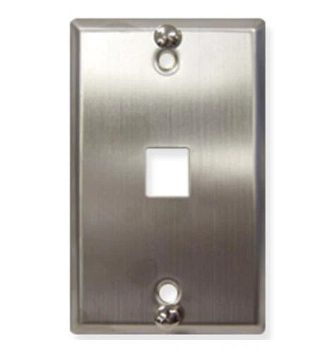 IC107FFWSS - ICC 1-Port Stainless Steel Flush Telephone Wall Plate 1 Socket