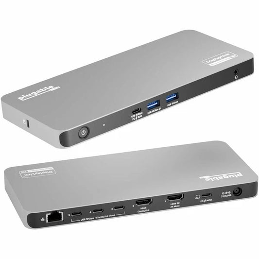UD-7400PD - Plugable USB C Docking Station 5 Monitors 140W DisplayLink Dock Connects up to