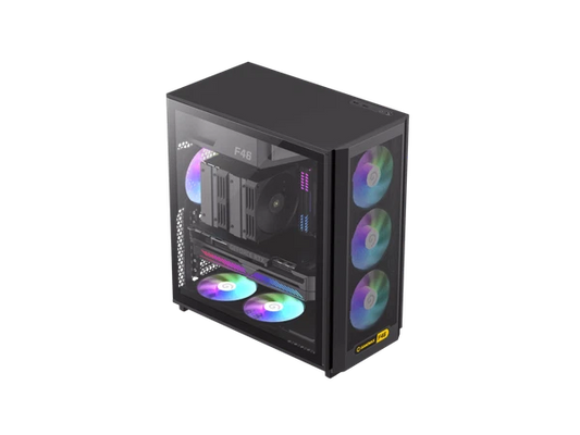 F46BK - GameMax Black ATX 4 ARGB/PWM fans 169mm air Coolers Cases Mid-Tower