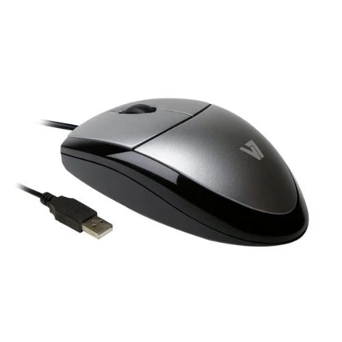 MV3000010-5NC - V7 Full Size USB Optical Mouse Optical Cable Silver USB