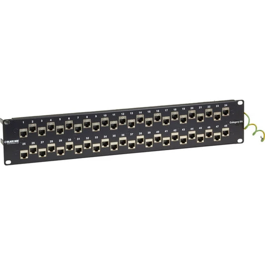C6AFP70S-48 - Black Box CAT6A Shielded Feed-Through Patch Panel 48-Port 2U