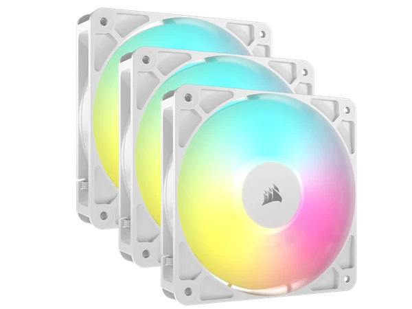 CO-9050185-WW - Corsair RS120 ARGB PWM 120mm Fans Triple WhiteSimplified ControlDai