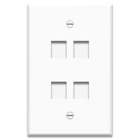 4XFP04KYWH - 4XEM 4port Keystone Face Plate Whiteaccs