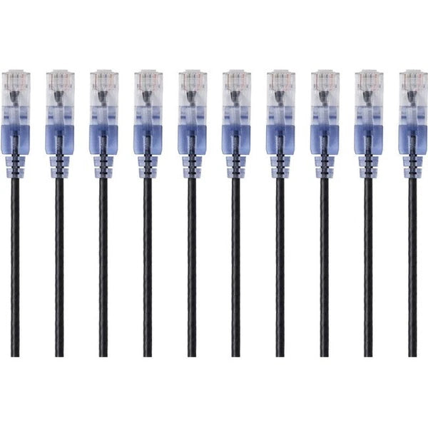 15165 - Monoprice 10- SlimRun Cat6A 10ft Black Ethernet Network Patch Cable