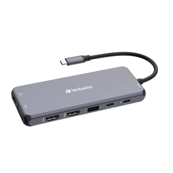 32154 - Verbatim USB C Hub 14-in-1 Multiport Adapter USB-C to HDMI VGA RJ45 USBA-A