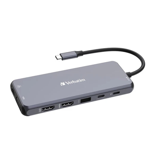 32154 - Verbatim USB C Hub 14-in-1 Multiport Adapter USB-C to HDMI VGA RJ45 USBA-A