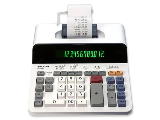 ELT3301 - Sharp 12-Digit Thermal Printing Calculator Off-White