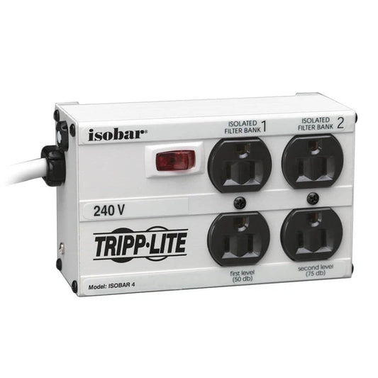 IB46220 - Tripp Lite Isobar Surge Protector Metal 230V 4 Outlet 1.8M Cord 330 Joules