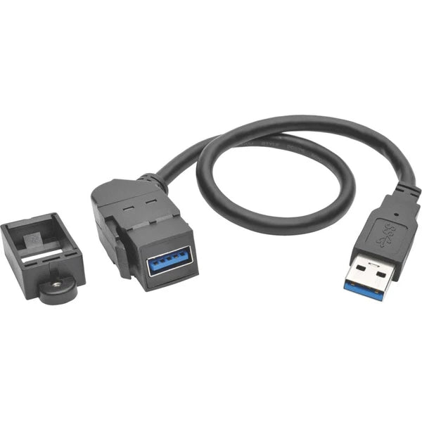 U324-001-KPA-BK - Tripp Lite USB 3.0 Keystone Panel Mount Coupler Extension Cable