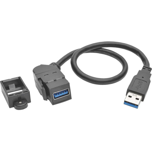 U324-001-KPA-BK - Tripp Lite USB 3.0 Keystone Panel Mount Coupler Extension Cable