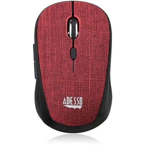 IMOUSES80R - Adesso Wireless Fabric Optical Mini Mouse Red