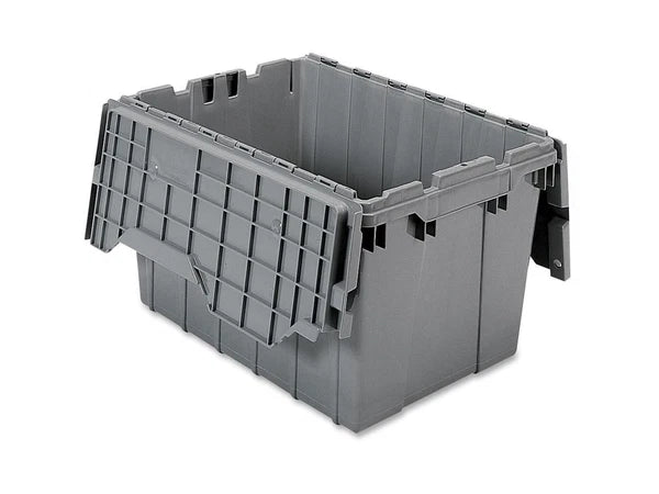 AKM39120GREY - Akro-Mils Attached Lid Storage ContainerInternal Dimensions: 12" HeightExt