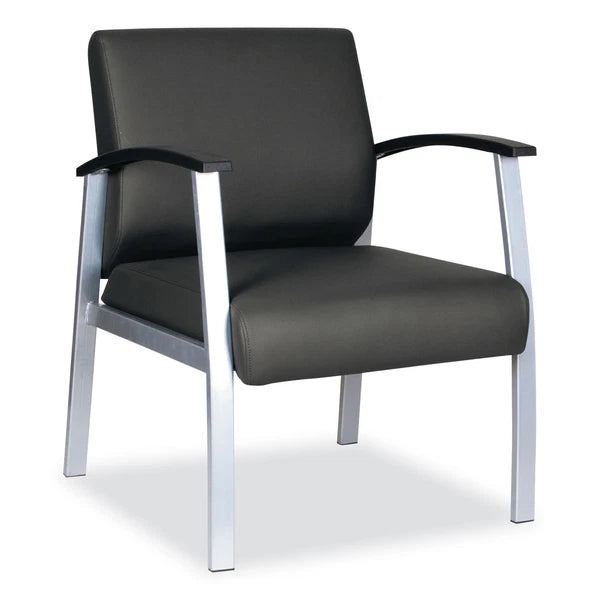 ALEML2319 - Alera metaLounge Series Mid-Back Chair 24.60''x26.96''x33.46'' Black Silver Base
