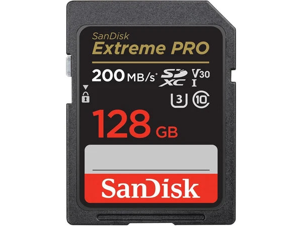 SDSDXXY-128G-GN4IN - SanDisk 128GB Extreme Pro SDXC UHS-I/U3 V30 Class 10 Memory Card Up to 200MB/s