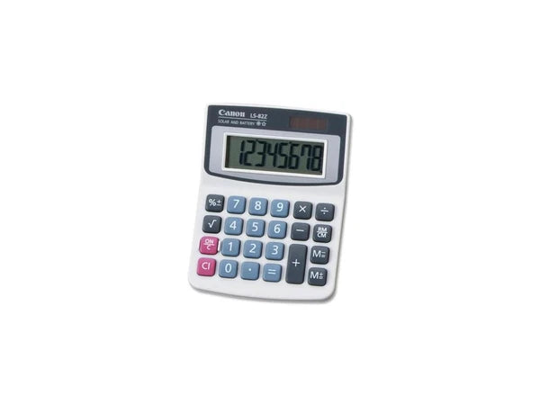 LS82Z - Canon CNM 8-Digit Portable Calculator- Lrg LCD- Dual Power- 3-.50in.x4in.x1