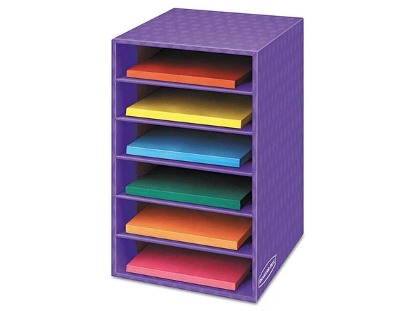 3381201 - Fellowes 6 Shelves 11 7/8 X 13 1/4 X 18 Purple Vertical Classroom Organizer