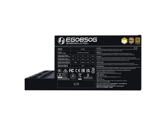 EG0850GBLACK - Lian Li Edge Series-850W Full Modular Power Supply- Gold-ATX 3.1-PCIE 5.1-L-Shap