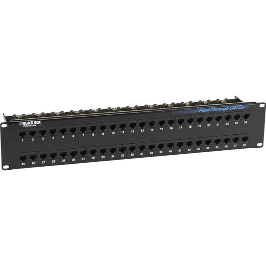 JPM810A-R2 - Black Box CAT5e Feed-Through Patch Panel 2U Unshielded 48-Port