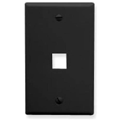 FACE-1-BK - ICC 1-Port Single Gang Flat Faceplate