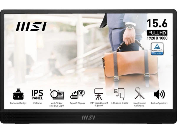 MP161E2 - MSI Portable Monitor 15.6" FHD IPS 1080p Built in Speakers USB-C