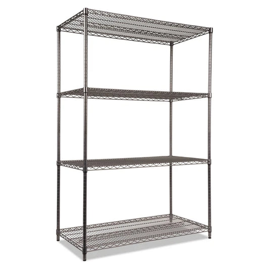 ALESW504824BA - Alera Wire Shelving Starter Kit 4-Shelf 48x24x72 Black Anthracite