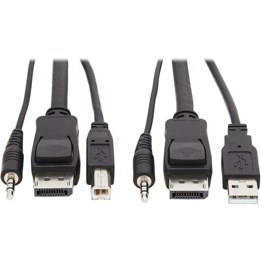 P783006 - Tripp Lite 5.9ft 4K USB 3.5mm Audio DisplayPort KVM Cable