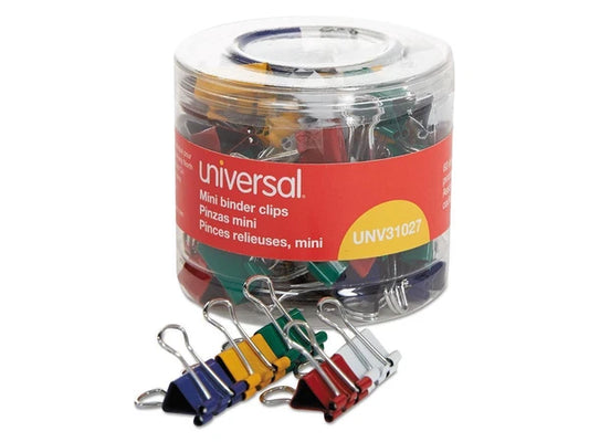 UNV31027 - Universal Binder Clips in Dispenser Tub Mini Colors