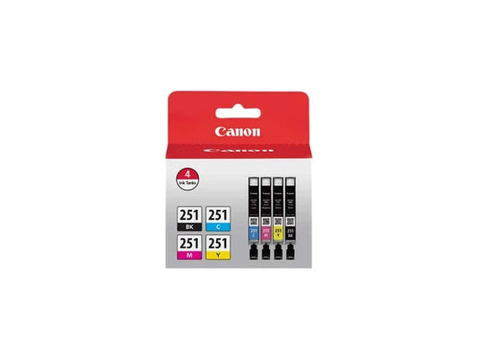 6513B004AA - Canon CLI-251 Ink CartridgeCombo Black/Cyan/Magenta/Yellow