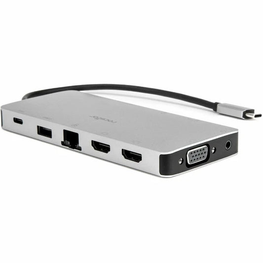 Y10P035-S1 - Rocstor USB-C Portable Dock Multiport Adapter 100W PD 2x HDMI 1x VGA 4x USB-A SD/TF